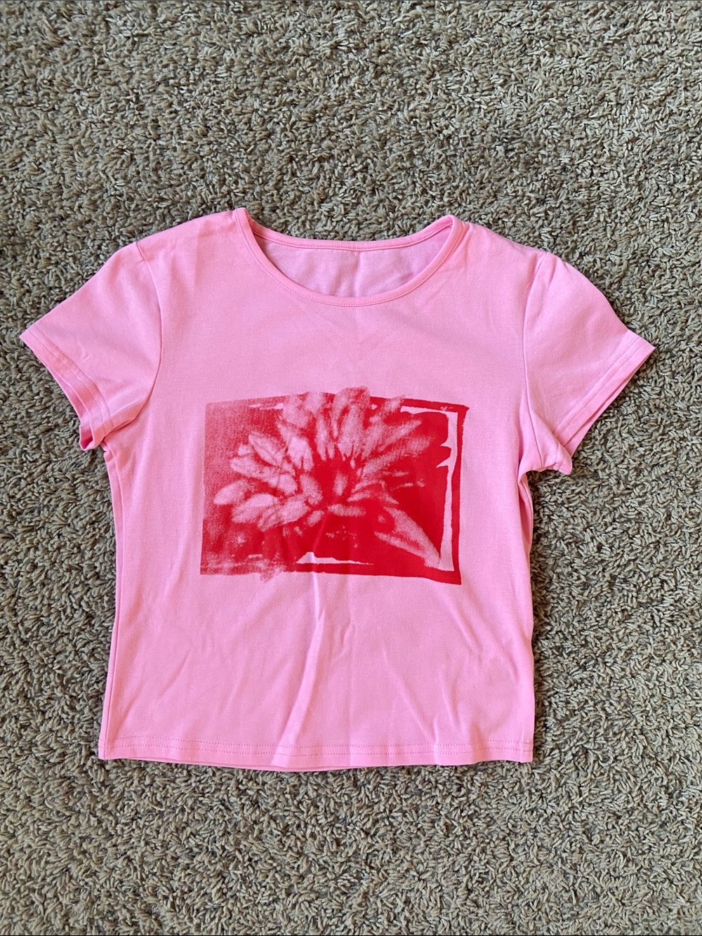 Pink Flower Crop Top